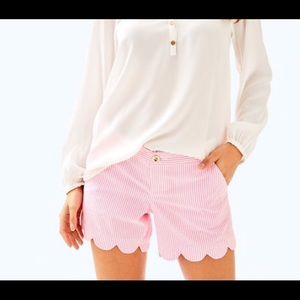 Lilly Pulitzer Buttercup searsucker pinkshorts 10